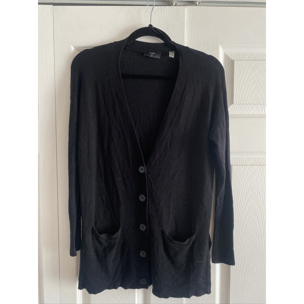 Tahari Women's XS Black Knit Cardigan Sweater Academic